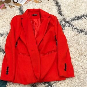 SHEIN Red Women's Tailored Blazer